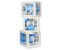 Dekorativní boxy na balónky BOY - Baby shower - 3 ks - Tématické
