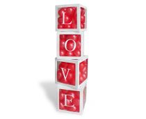 Dekorativní boxy na balónky LOVE - Valentýn - 4 ks - Pronájem příslušenství - dekorací