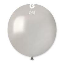 Balónek latexový 48 cm – Metalický stříbrný, 1 KS - Konfety