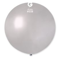 Balón latex  metalický 80 cm - stříbrný 1 ks - Oslavy