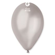 Balonky  metalické 100 ks stříbrné - průměr 26 cm - Oslavy