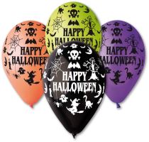 Balónky 30cm pastelové mix -  Happy Halloween - 1 ks - Kostýmy pro holky