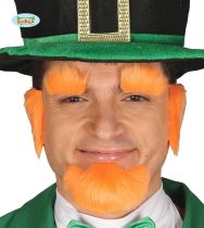 Oranžová bradka, kotlety a obočí St. Patrick / Svatý Patrik - Karnevalové doplňky