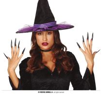 Nehty čarodějnice černé - Halloween - 10 ks - Masky, škrabošky