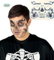 Tetování na obličej - lebka - Halloween - Karnevalové doplňky