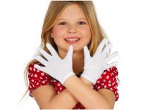 Rukavice dětské - bílé 17 cm - Karnevalové kostýmy pro děti