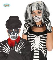 Rukavice kostlivec - kostra - dospělé - Halloween - Masky, škrabošky