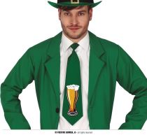 Kravata zelená s pivem - St. Patrick /  Svatý Patrik - Dekorace
