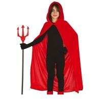 Kostým - dětský červený plášť s kapucí - 100 cm - Halloween doplňky
