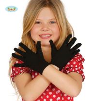 Rukavice dětské - černé 17 cm - Karnevalové kostýmy pro děti
