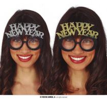 Brýle Happy New Year zlaté / stříbrné - Silvestr - 1 ks - Latex