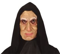 Maska čarodějnice - stará žena s šátkem - HALLOWEEN -  20 x 15 x 44 cm - Dekorace