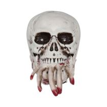 Dekorace Lebka s krvavou rukou - pohyblivá se zvukem a světlem - Halloween - Oslavy