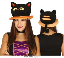 Čepice - černá kočka - kočička - Čarodějnice - Halloween - Balónky