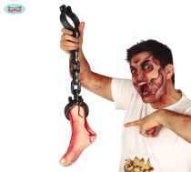 Krvavá noha - krev na řetězu - HALLOWEEN - 65 cm - Masky, škrabošky