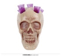 Dekorace plastová lebka s panáky - Halloween 20 cm - Balónky