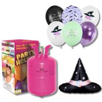Helium a sada balónků - mix - čarodějnice - 7 ks - Halloween - Masky, škrabošky