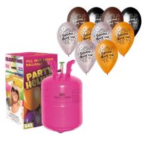 Helium a sada latex. balónků - mix Štastný Nový Rok - 10 ks - 30 cm - Silvestr - Plnění balónků heliem