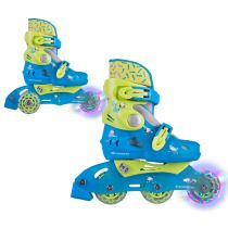 Dětské kolečkové brusle 2v1 WORKER TriGo Skate LED se sv. kolečky Barva modrá, Velikost XS (26-29) - Dětské kolečkové brusle