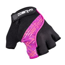 Cyklo rukavice W-TEC Karolea Barva černo-fialovo-růžová, Velikost L - Dámské cyklo rukavice