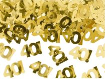 Metalické konfety číslo 40 - zlaté - 15 g - Balónky