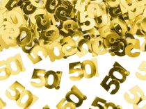 Metalické konfety číslo 50 - zlaté - 15 g - Narozeniny