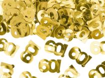 Metalické konfety číslo 60 - zlaté - 15 g - Narozeniny