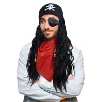 Paruka pirát s šátkem - Karnevalové paruky