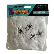 Pavučina bílá s pavouky 20g + 4 pavouci - Halloween - Helium