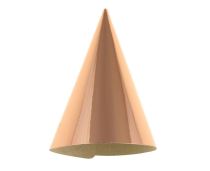 Papírové kloboučky metalické růžovozlaté - rose gold - 6 ks - 16 cm - Fóliové