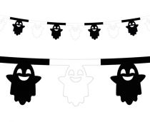 Girlanda duchové - bíločerná - Halloween - Ghost - 360 cm - Karnevalové kostýmy pro děti