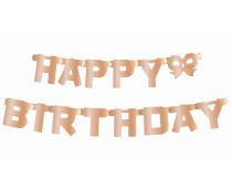 Girlanda narozeniny - Happy Birthday - růžovozlatá - rose gold, 11x160 cm - Narozeniny 60. let