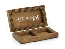 Dřevěná krabička na snubní prstýnky 10 x 5,5 cm - svatba - Svatby