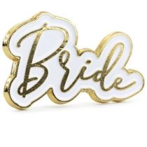 Brož pro budoucí nevěstu "Bride" 3,5 x 2 cm - Rozlučka se svobodou - Svatby