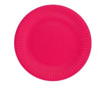 Talíře tmavě růžové 18 cm - 6 ks - BBQ party / jednorázové nádobí