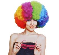 Paruka AFRO duha - duhová - klaun - šašek - Kostýmy pro holky