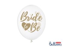 Balónky latexové se zlatým nápisem - Bride to be - Rozlučka se svobodou - 30cm - 6 ks - Originální dárky