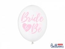 Balónky latexové s růžovým nápisem - Bride to be - Rozlučka se svobodou - 30cm - 6 ks - Papírové
