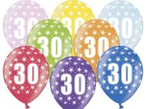 Silné Balónky 30cm metalické mix - narozeniny - Birthday No.30 - Kravaty, motýlci, šátky, boa