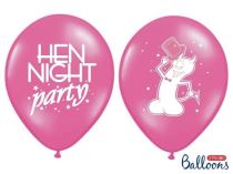 Balónky latexové 30 cm PASTEL RŮŽOVÉ potisk HEN NIGHT party - Rozlučka se svobodou (6 ks) - Párty program