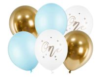 Sada latexových balónků - 1.narozeniny - kluk - chlapeček - 6 ks - 30 cm - Balónky