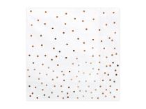 Ubrousky bílé s růžovo-zlatými puntíky, 33x33 cm - 20 ks - Dekorace