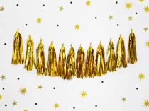 Girlanda s třásněmi zlatá - gold 1,5 m - Balónky