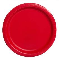 Talíře červené 22 cm - 8 ks - BBQ party / jednorázové nádobí