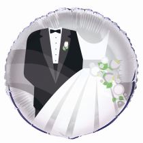 Balónek foliový - Svatba stříbrný - 45 cm - Svatební sortiment