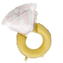 Balón foliový svatební prsten - prstýnek růžový 81 cm - rozlučka se svobodou - Oslavy
