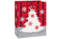 Vánoční dárková taška - stromeček - 18 x 22,5 cm - Vánoce - Dekorace