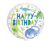Balón foliový DINOSAURUS - Happy birthday - narozeniny - 45 cm - Svíčky