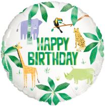 Balónek foliový SAFARI - Happy Birthday - narozeniny - 45 cm - Oslavy