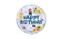 Balón foliový Pirát - Happy Birthday - narozeniny - 45 cm - Kravaty, motýlci, šátky, boa